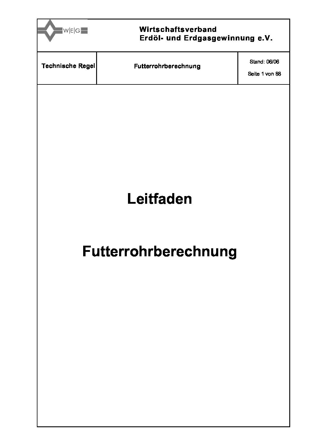 WEG Leitfaden Futterrohrberechnung